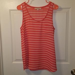 Loft Chiffon Flowy Striped Blousey Tank Size M